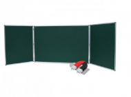 Доска школьная трехэлементная 75х200 см магнитно-меловая, зеленая, алюминиевая рама, BOARDSYS EcoBoard 