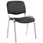Стул офисный ИЗО хром каркас, кожзам черный