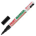Маркер по металлу краска, лаковый (paint marker) 2 мм, черный, БЕЗ КСИЛОЛА (без запаха), алюминий, BRAUBERG PROFESSIONAL