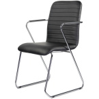 Стул офисный Easy Chair Честер чёрный (кожзаменитель, металл)