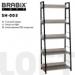 Стеллаж лофт BRABIX "LOFT SH-003", 600х350х1500 мм, (на металлокаркасе 5 деревянных полок цвета дуб антик)