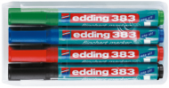 Маркер для флипчарта набор Edding 383/4S cap off,1-5 мм, 4 штуки, E-383#4S