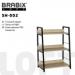 Стеллаж лофт BRABIX "LOFT SH-002", 600х350х845 мм,  (на металлокаркасе 3 деревянных полки цвета натуральный дуб)