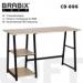 Стол на металлокаркасе BRABIX "LOFT CD-006",1200х500х730 мм, 2 полки, цвет дуб натуральный, 641226