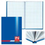 Блокнот в книжном переплете А5 (135х206 мм), 96 л., твердый переплет, ламинированная обложка, клетка, BRAUBERG, "INDAY blue"