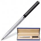 Шариковые ручки GALANT "Landsberg", корпус серебристый с черным, хромированные детали, пишущий узел 0,7 мм, синяя, 141013
