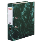 Папка регистратор STAFF "Basic" 70 мм,  с мраморным покрытием, без уголка, зеленая
