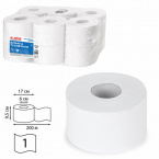Туалетная бумага LAIMA UNIVERSAL WHITE (Система T2) 1-слойная 12 рулонов по 200 метров, цвет белый