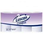 Туалетная бумага Luscan Comfort 2-слойная белая с тиснением, 8 рул/уп.