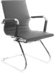 Кресло офисное Everprof Leo CF, металл/искусственная кожа, цвет: серый/хром