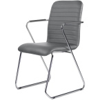 Стул офисный Easy Chair Честер тёмно-серый(кожзаменитель, металл)