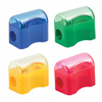 Точилки ручные  ПИФАГОР с контейнером, пластиковая, "Сундучок", цвет корпуса ассорти, (комплект 48 шт)
