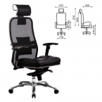 Кресло руководителя SAMURAI SL-3.04 обивка: текстиль/искусственная кожа, цвет: черный