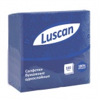 Салфетки бумажные Luscan 1-слойные синие с тиснением 24x24 см, 100 лист./пачк., 476876