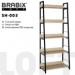 Стеллаж лофт BRABIX "LOFT SH-003", 600х350х1500 мм, (на металлокаркасе 5 деревянных полок цвета дуб натуральный)