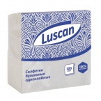 Салфетки бумажные Luscan 1-слойные белые с тиснением 24x24 см, 100 лист./пачк., 476872