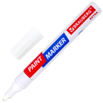 Маркер по металлу краска, лаковый EXTRA (paint marker) 4 мм, БЕЛЫЙ, УСИЛЕННАЯ НИТРО-ОСНОВА, BRAUBERG