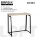 Компьютерный стол лофт на металлокаркасе складной, BRABIX "LOFT CD-001", 800х440х740 мм, цвет дуб натуральный, 641211