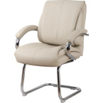 Конференц-кресло Комус Мебель (Easy Chair) 516 бежевое (экокожа, металл хромированный)